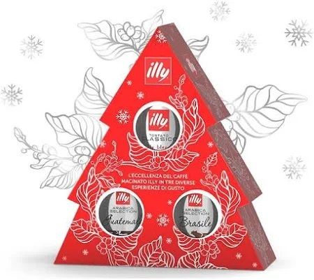 Illy Christmas Box 3 Barattoli 125gr Cad. Classico Brasile Guatemala