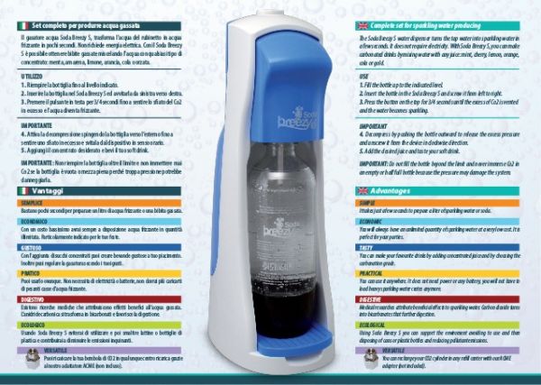 Soda Breezy S Gasatore Acqua con CO2