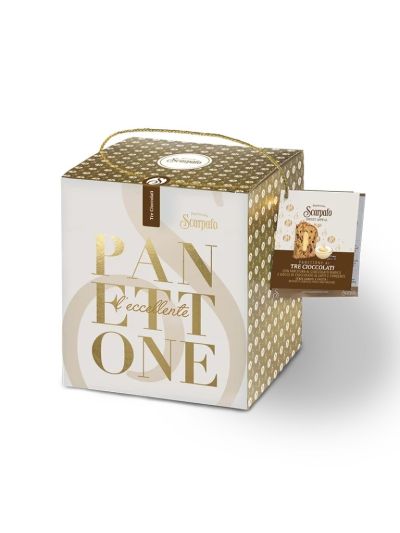 Scarpato PANETTONE ALTO AI 3 CIOCCOLATI 1KG