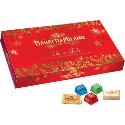 Baratti & Milano CONFEZIONE REGALO FASCIA NATALIZIA NATALE CIOCCOLATINI 250 gr