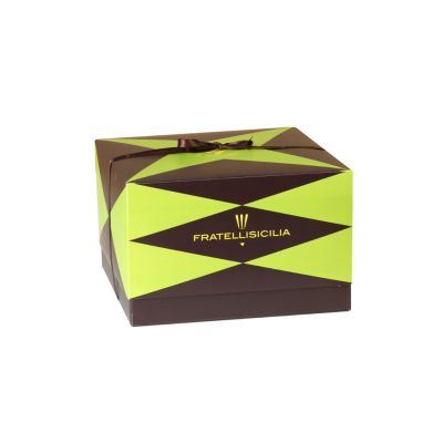 Fratelli Sicilia Panettone pistacchio 1 kg con vaso crama pistacchio